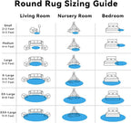 OLANLY Bright Blue Round Rugs for Bedroom - Machine Washable, 6 ft Circle Area Rugs for Living Room, Soft and Fluffy Shaggy Carpet for Teen Girl and Boys, Nursery Rooms, Dorms, Home Decor Aesthetic