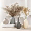 Ceramic Vase Set of 4 Small Vases Home Decor Modern Rustic Farmhouse Pottery Decorative Flower Vases for Pampas Grass Dried Fresh Flowers, Living Room, Bedroom, Table Centerpiece, Mantel, Shelf