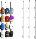 HapiRm Over Door Hat Rack - 3 Packs Hat Organizer with 12 Hooks Design, Hanging Baseball Cap Organizer Storage Holds Up to 60 Caps for Door, Bedroom, Closet (Black)