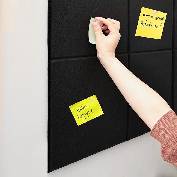 Bulletin Board, 6 Pcs Large Cork Board for Wall 36" x 24", Felt Pin Board Tiles with 40 Pushpins, CorkBoards for Office Home Decor