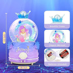 BREIS Snow Globe,3.15 Inch Mermaid Music Snow Globes with Automatic Snowflake LED Lights,Unique Birthday Christmas Valentine's Day Gift for Girls Kids Adults Home Decorations