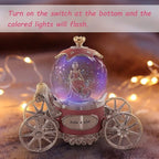 Cinderella Snow Globe for Girls, Music Box for Women with Color Changing LED Lights, Snowglobe Musical Boxes Gifts for Birthday Christmas Mother's Day Valentine's Day