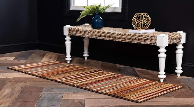 Unique Loom Barista Collection Area Rug - Icatu (2' 2" x 6' 1" Runner, Beige/ Brown)