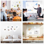 Large Cork Board for Walls 48"x36" |Cork Board Alternative| 12 Pack Felt Wall Tiles| White Bulletin Board with Removable Adhesive | Cork Boards Pinboard for Office Home Classroom,White