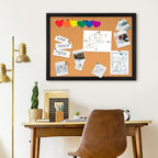 DOLLAR BOSS Cork Board for Wall 36" x 24" Bulletin Board for Wall with Black Wood Frame, Picture Display Pin Broad Vision Board for Office Home School Room Decorative Hanging 10 Pushpins