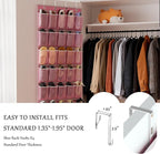 homyfort Over the Door Shoe Organizer, 40 Large Breathable Mesh Pocket,Space Saving Hanging Shoe Rack,Shoe Storage Holder for Entryway Bedroom Closet