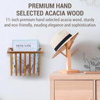MyGift 11 Inch Premium Acacia Wood Wall Mounted Magazine Rack and File Folder Holder, Mid Century Modern Home Office Hanging Storage for Oversized Magazines