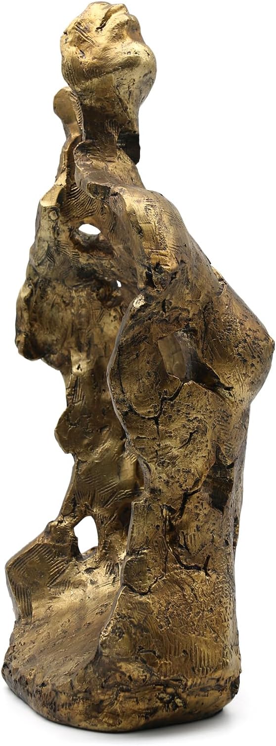 Lukitas Abstract Female Bust Statue and Sculpture, Lady Figurine Art Decor, Aesthetic Ornament for Office Living Room Bedroom, Golden, Resin 16"