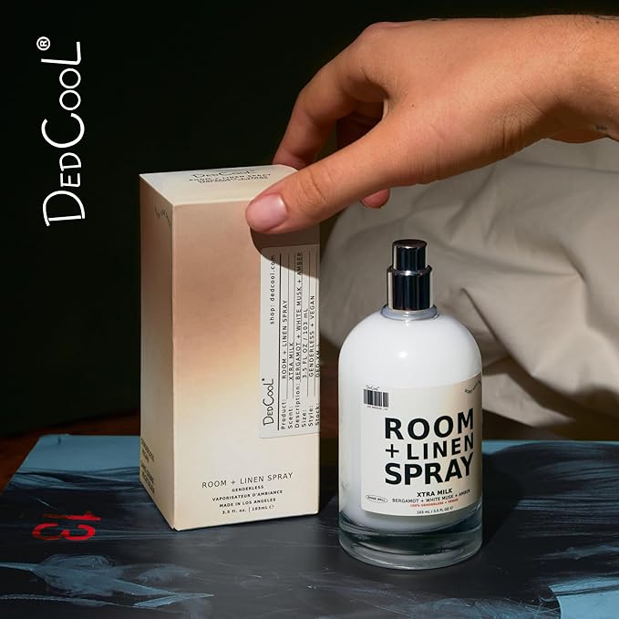DedCool Room + Linen Spray in Xtra Milk | Natural Fabric & Linen Spray | Non-Toxic, Essential Oil Infused | Freshens Home, Bedding, Couch, Closet & Bath | 3 fl oz