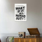 Drimiler Retro Black And White Newspaper Poster What If It All Works Out Canvas Wall Art Positive Affirming Quote Minimalist Prints Painting For Home Bedroom Dorm Wall Decor 12x18in Unframed