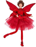 STP GOODS Christmas Decor Collectible Doll 12" Figurine for Home Decor & Holiday Posable Fairy Doll Indoor Christmas Fairy Christmas Seasonal Decoration Collectible Christmas Doll (Fairy in Red)