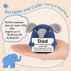 Dad Gifts from Daughter Son, Handmade Crochet Elephant Doll, Cute Emotional Support Animal Gift for Dad, Inspirational Love You Gift, Birthday Idea