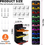 Spring-Loaded Hat Organizer for Baseball Caps (2 Pack) – Holds 20 Caps, Quick Insert & Smooth Release with Secure Hold, Wall Mount for Closet or Door with Adhesive & Screws
