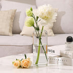 ComSaf Glass Flower Vase, 8 Inch Tall Bud Vases, Home Decor Vases for Centerpiece for Living Room and Bedroom, Decorative Vases for Wedding, Valentines' Day, Mother's Day (Clear)