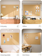 Fluxynara Large Bulletin Board, 70.8" x 47.2" Cork Board Alternative with 48 Safe Removable Adhesive Tabs, Foldable Felt Pin Board for Home Office, Classroom, Bedroom,Entryway for Walls—Mustard Yellow