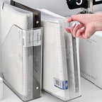 4-Pack Acrylic Vertical Magazine Holder & Book Organizer Clear Desktop File Storage Rack for Office/Home, Includes 3 Silicone Bookmarks (Space-Saving Design)