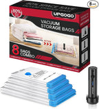 Vacuum Storage Bags with Portable Electric Pump,Vacuum Seal Bags for Clothing,Space Saver Bags,Vacuum Travel Bags for Luggage(Combo 8 Pack)