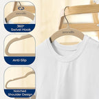 SereneLife 30-Pack Velvet Hangers Ivory – Non-Slip Ultra-Thin Clothes Hangers with 360° Swivel Hooks, Heavy Duty & Space-Saving Suit Hangers for Shirts Pants Jackets Dresses Closet Organization