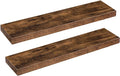 HOOBRO Floating Shelves for Wall, Wall Mounted Shelf Set of 2, 31.5" Hanging Shelf with Invisible Brackets, for Wall Storage in Bathroom Bedroom Kitchen Living Room Office, Rustic Brown BF80BJP201
