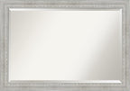 Amanti Art White Wall Mirror 28x40 Rustic White Wash Rectangle Bathroom Mirror for Wall Decor Living Room, Large Country Rustic Wood Frame, Hangs Horizonally and Vertically, Bathroom Decor, Beveled