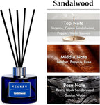 Xcleen Reed Diffuser Set, 6.7 fl oz Sandalwood Scented Oil Diffuser with Sticks, Reed Diffusers for Home Bathroom Shelf Decor