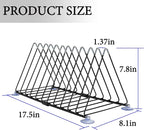 Vinyl Record Holder Storage, 11 Slot Metal Record Stand Magazine Newspaper Album Display Rack Desktop Triangle File Holders for Office Home Black