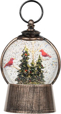 Christmas Snow Globe Lantern with Swirling Glitter Christmas Decorations Indoor, Cardinals & Christmas Tree Lighted Musical Snow Globes USB Powered & Battery Operated Lantern for Holiday Decor