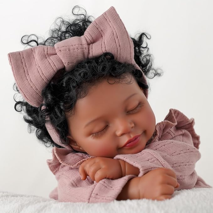 BABESIDE Lifelike Reborn Baby Dolls Black Girl – 20 Inch Lifelike Newborn Real Life Baby Dolls with Soft Weighted Body, Comfort Companion for Bedtime, Naptime & Emotional Support Gift for Kids Age 3+