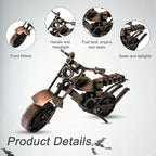 Metal Motorcycle Decor, Copper Classic Motorcycle Figurine,5.9”x3.5”Unique Iron Motorcycle Sculpture,Cool Home Office Desk Decor,Art Gift Vintage,Birthday for Men Boyfriend Husband