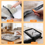 Vacuum Storage Bags For Clothes With Rechargeable Air Pump, 9 Pack Compression Packing Bags For Luggage, Space Saver Bags For Travel, Carry-On Size Vacuum Seal Bags