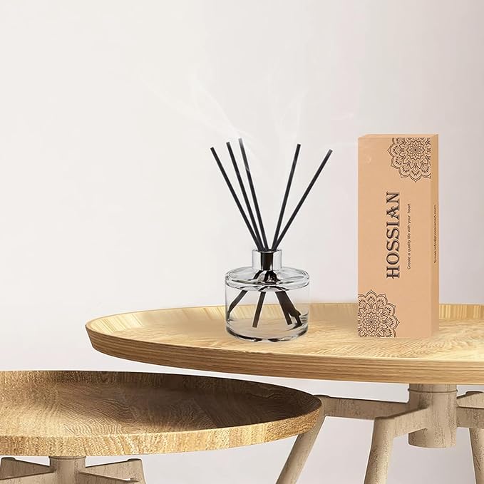 HOSSIAN Reed Diffuser Sticks - Reed diffusers-Reed Sticks -Diffuser Glass Bottles-Diffuser Refills- Natural Rattan Wood Replacement for Aroma Fragrance(7"*3.5mm Black)