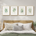 Framed Sage Green Botanical Wall Art for Bedroom, Modern Farmhouse Boho Plant Artwork for Walls, Minimalist Green White Leaf Pictures for Living Room Kitchen Dining Room Office Wall Decor, 12x16 Inch