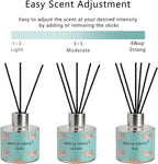 Reed Diffuser Set of 3, Lavender, Rose, Vanilla Aromatherapy Oil Diffusers for Bedroom, Living Room, Office, Gift & Stress Relief, 50ml x 3