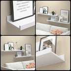 Boswillon 36 Inches Long Floating Shelves Wall Mounted,2 Set Modern White Shelf for Bedroom,Nursery Book with Lip,Picture Ledge Decor Living Room Bathroom Kitchen-White,35.4 In
