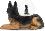 Elanze Designs German Shepherd Mother and Baby Miniature 45MM Sturdy Polyresin Magical Whimsical Tabletop Dresser Nightstand Glitter Water Snow Globe Figurine Decoration