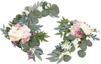 Decorative Arch Flowers for Wedding, 2pcs Hanging Flowers Swag, Wedding Arch Flowers, Artificial Floral Swags for Door Party Wall Home