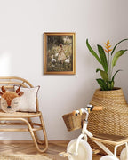 VIYYIEA Vintage Gold Framed Wall Art for Living Room, Gooses Girl Canvas Prints Home Decor, Oil Painting Picture, Bedroom Wall Decor Gifts for Friends or Family -【Graceful Companions】-(16L x 12W)