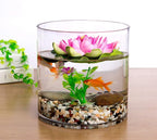 WGV Cylinder Vase, Width 8", Height 8", Clear Wide Large Diameter Flower Glassware, Floral Container, Planter Terrarium for Wedding Party Event, Home Accent Decor, 1 Piece