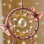 Artilady Dream Catcher for Girls - Purple Butterfly Small Dream Catchers with Crystals Cute Room Decor for Teen Girls Boys Boho Bedroom Wall Home Decorations Birthday Christmas Kids Baby Gifts