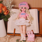 Original 1/6 Scale Anime Doll with Hand-Painted Face, Unique Cute Collectible Ball-Jointed Doll with Removable Outfit, 30cm Art Figure for Christmas & Birthday Gifts (Mia)