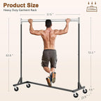 Hoctieon Z Rack, Rolling Clothes Racks with Z-Base, Heavy Duty Garment Rack, Clothing Racks for Hanging Clothes, Sturdy Metal Hanging Holder, Clothes Organizer Rack, Chrome