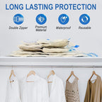 Vacuum Storage Bags with Hand Pump, Plastic Packaging Bags, 80% Space Saver Vacuum Seal Bags for Clothing, Travel Lugggage, Blankets, Comforters, 16 Combo