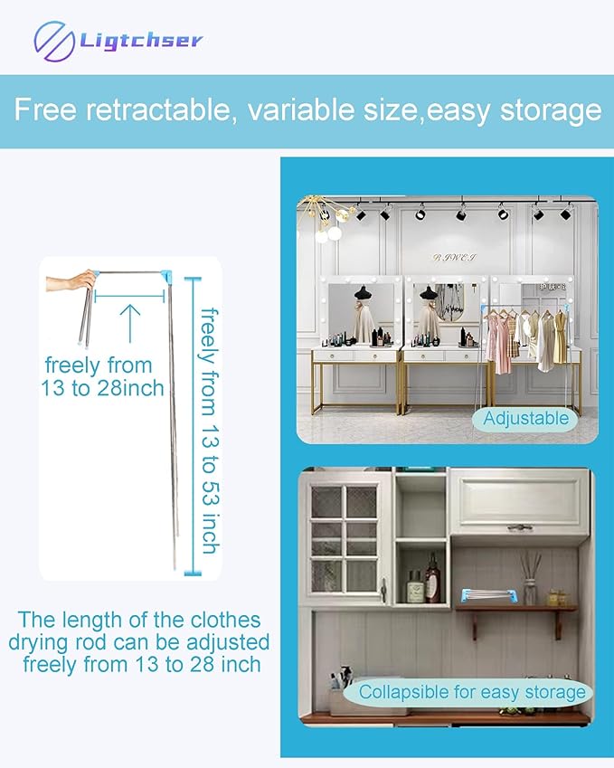 Ligtchser Portable Travel Garment Rack,Folding Clothes Rack for Dance,Travel,Camping, Drying,RV, Indoor,Outdoor. A Collapsible Mini Clothing Rack.