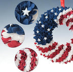 18 Inch Patriotic Red White Blue Wreath for Front Door, 4th of July Soft Touch Flower Wreath for Indoor Outdoor, Independence Day Memorial Day American Flag Wreaths