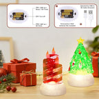 4 Pack Christmas Snow Globes Tree Snowman Cardinal Candle with 8 Songs Music and 6H Timer USB & Battery Powered Water Globe Swirling Glitter for Holiday Decorations (Tree Snowman Cardinal Candle)