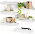 Fixwal White Shelves, 15.7in Floating Shelves, Farmhouse Shelf Wall Decor for Bathroom, Bedroom, Living and Kitchen Set of 6