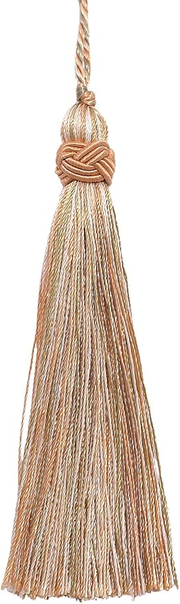 DÉCOPRO 4" (10cm) Decorative Hand-Crafted Tassel | Craft Tassel (ITS) Prairie Beige Multicolor #3853 (Light Beige White Ivory Light Orange) Set of 4