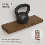 BAOBAB WORKSHOP Wood Floating Shelves for Wall 20 Inch, Solid Real Wooden Bathroom Shelf, Heavy Duty Wall Shelf Mounted 20 in Kitchen Rustic Farmhouse, Walnut Floating Shelves, 20W × 6.7D, Set of 2