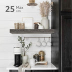 QEEIG Bathroom Floating Shelves for Wall - 15.7" Wall Mounted Shelf Over Toilet Farmhouse Home Decor Display Bookshelf Small 15.7 x 6.7 inch Set of 2, Grey (008-40GY)