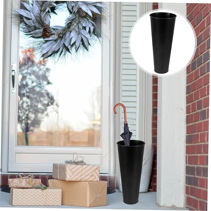 Vertical Umbrella Rack Entryway Stand Outdoor Umbrella Holder Iron Storage Bucket for Porch